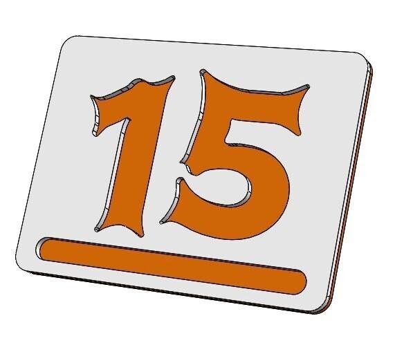 Nr. 15 - Apartment house door number / Modern 3D Apartment Numbers