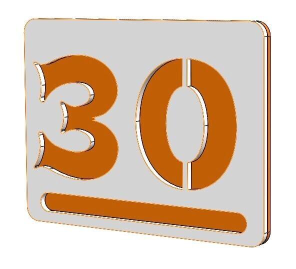 Nr. 30 - Apartment house door number / Modern 3D Apartment Numbers