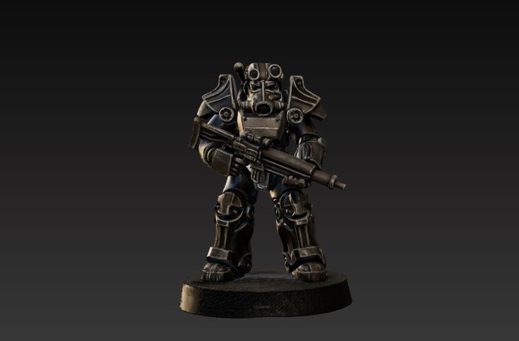 Fallout T-60 Power Armor Miniature Fan Art
