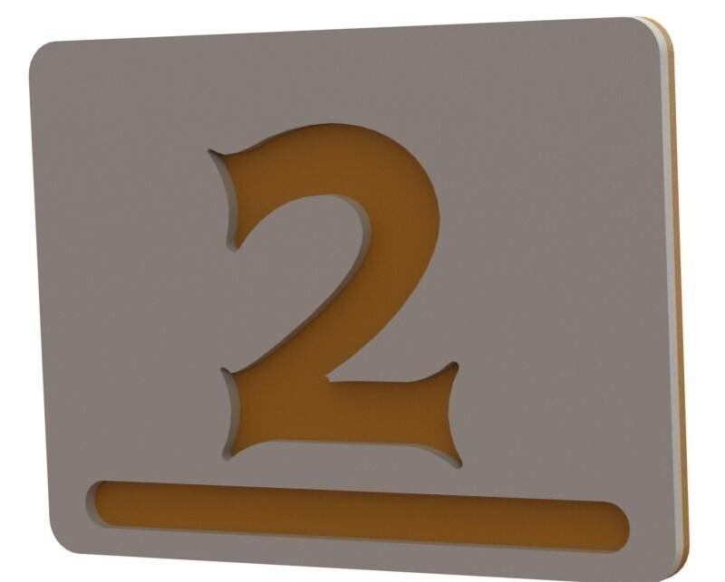 Nr. 2 - Apartment house door number / Modern 3D Apartment Numbers