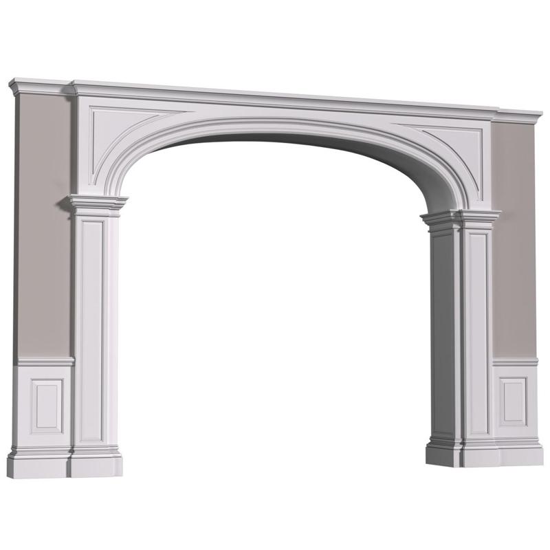 Archway in classic style. Arched interior doorway in a classic style.Traditional Interior Arched Doorway Opening.Entryway Wall Paneling