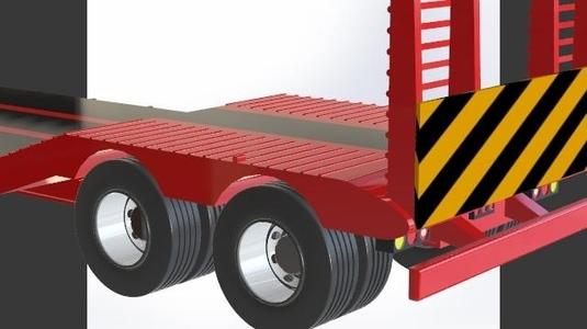 Semitrailer for heavy machines for RC