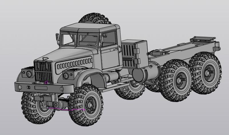 scale model of russian military truck kraz 225b. kit