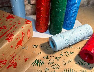 Christmas Wrapping Paper Texture Rollers