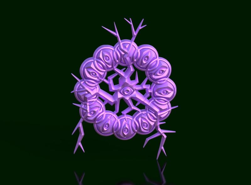 Linked Vision: Conceptual Sculpture - Eyes and Branches