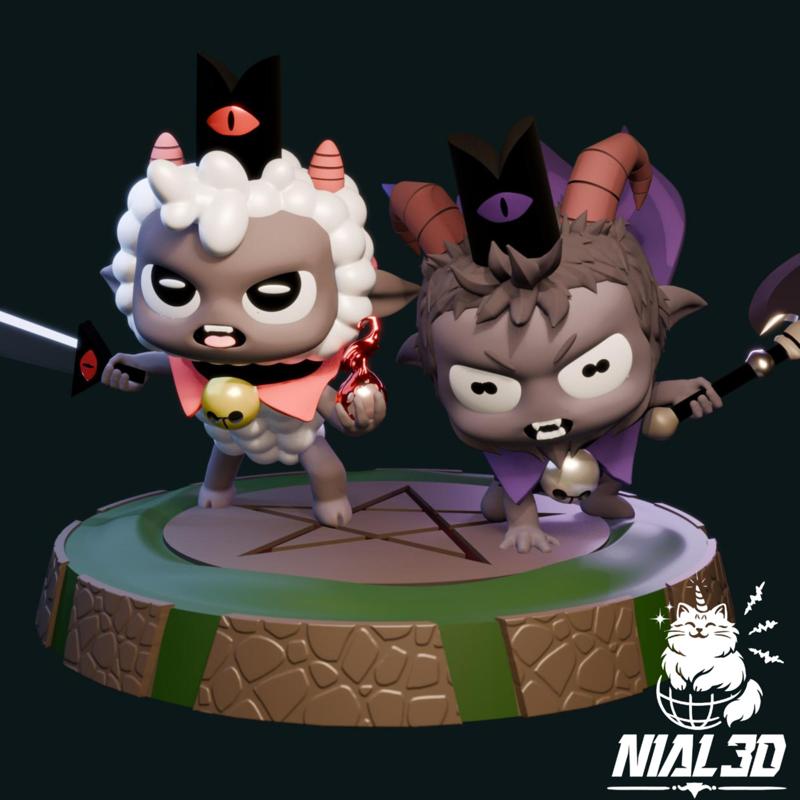 Cult of the lamb unholy alliance figure - Lamb and Goat Battle Duo