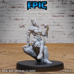 Dark Nun Sitting ‧ DnD Miniature ‧ Tabletop Miniatures ‧ Gaming Monster ‧ 3D Model ‧ RPG ‧ DnDminis ‧ STL FILE