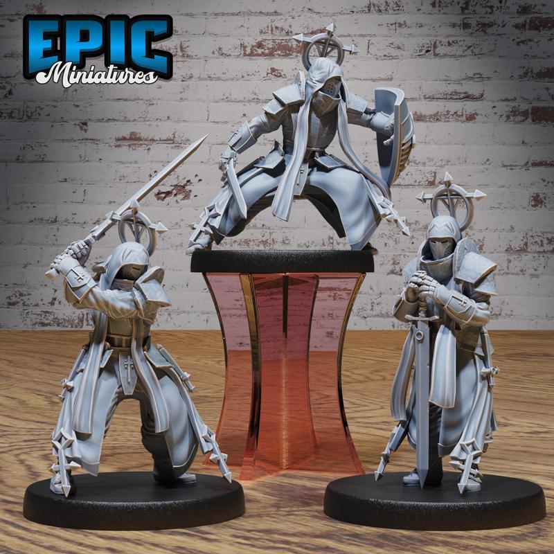 Inquisitor Knight Set ‧ DnD Miniature ‧ Tabletop Miniatures ‧ Gaming Monster ‧ 3D Model ‧ RPG ‧ DnDminis ‧ STL FILE