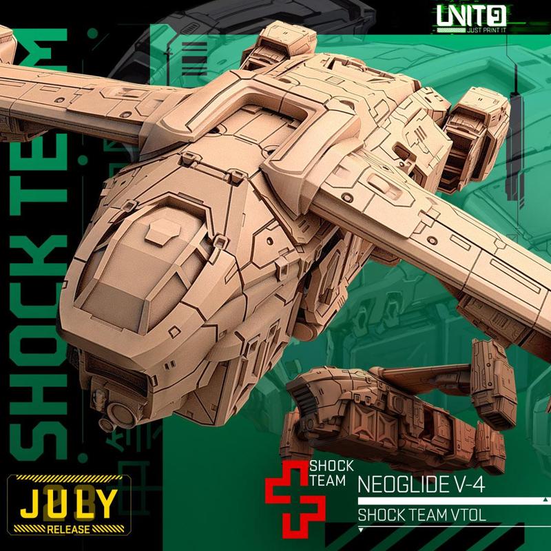 Cyberpunk - NeoGlide V-4 - Shock Team flyer / VTOL