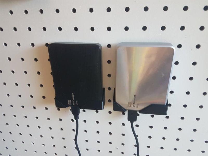 WD Pasport harddrive pegboard mount
