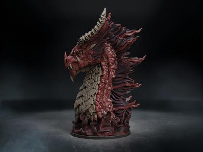 Elder Red Dragon bust (Pre-Supported)