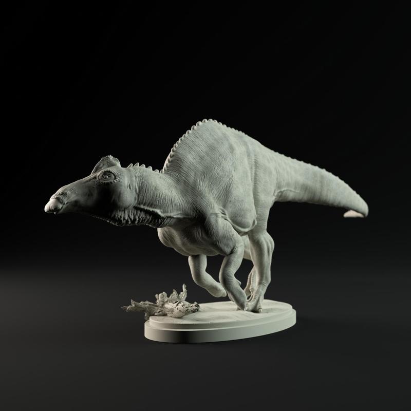 Edmontosaurus running 1-35 scale pre-supported dinosaur