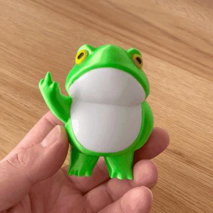 Cute Frog Middle Finger Figurine - No Supports