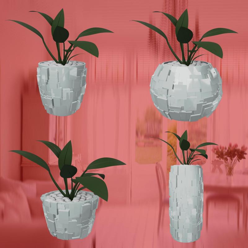 Abstract Planters Blocks Flowerpot Pot