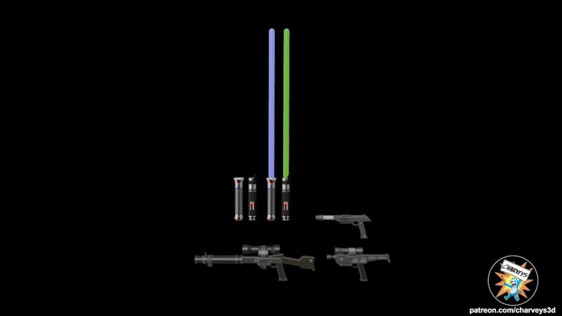 Star Wars Blasters and Lightsabers for 3.75" and 6" figures