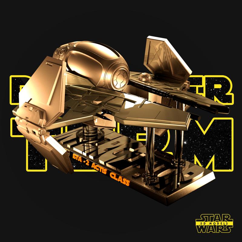 ETA-2 Actis Class - Star Wars 3D Models - Tested and Ready for 3D printing