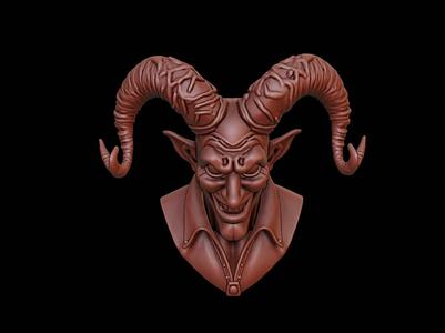 Horned Jester Beast Bust