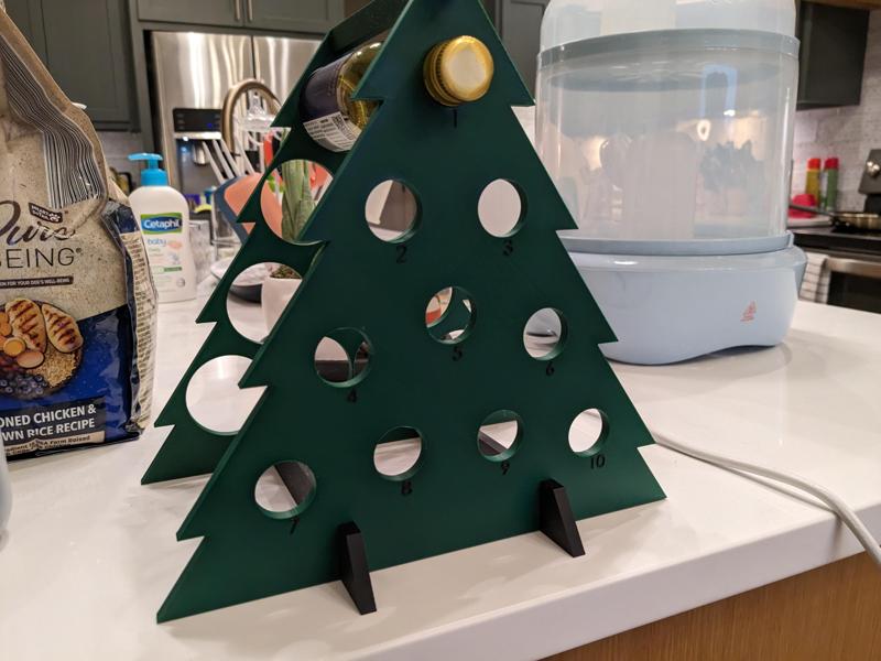 Advent Christmas tree (small wine bottles)