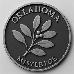 Oklahom astate flower mistletoe coin token wall art