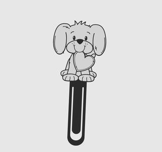 BookMark Baby Dog With Heart Cute Kawaii