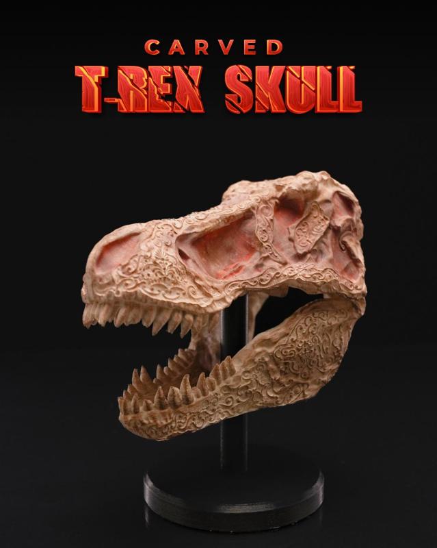 Carved T-Rex Skull
