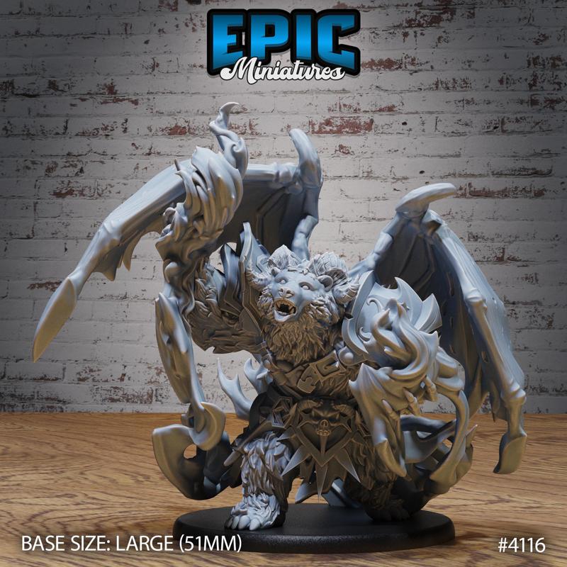 Winged Bear Druid Magic ‧ DnD Miniature ‧ Tabletop Miniatures ‧ Gaming Monster ‧ 3D Model ‧ RPG ‧ DnDminis ‧ STL FILE
