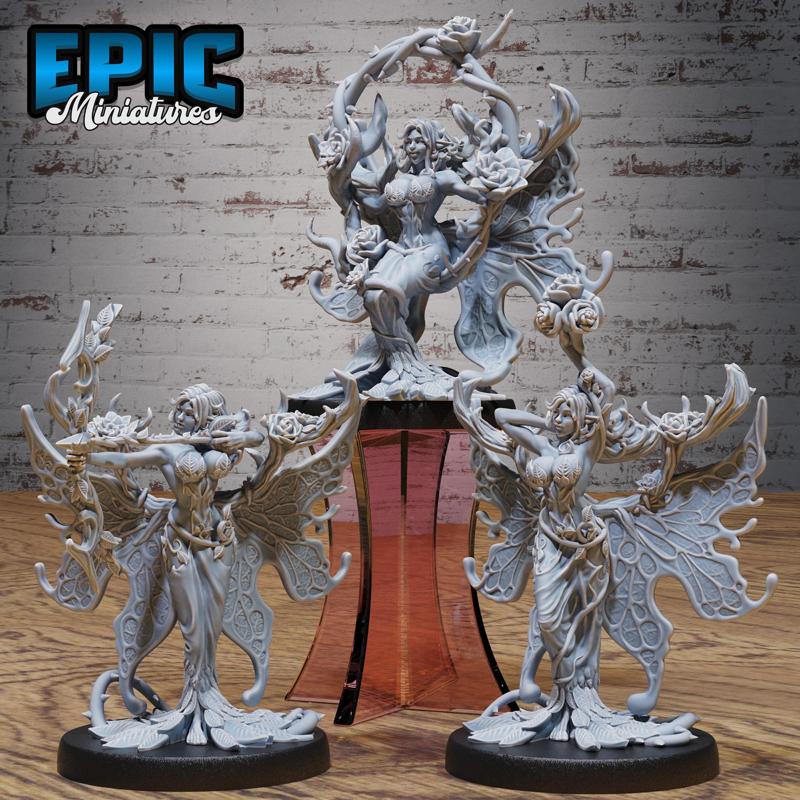 Rose Fairy Dance Set ‧ DnD Miniature ‧ Tabletop Miniatures ‧ Gaming Monster ‧ 3D Model ‧ RPG ‧ DnDminis ‧ STL FILE