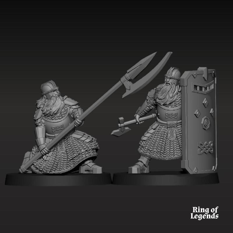 Cript Dwarf Guard (Spearmen and Shield) | Kalak Dwarves | Fantasy | Ring of legends