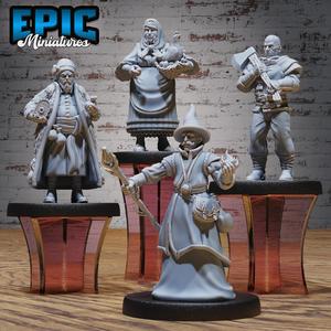 Villager Set F ‧ DnD Miniature ‧ Tabletop Miniatures ‧ Gaming Monster ‧ 3D Model ‧ RPG ‧ DnDminis ‧ STL FILE