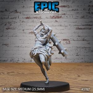 Blue Oni Girl Jump ‧ DnD Miniature ‧ Tabletop Miniatures ‧ Gaming Monster ‧ 3D Model ‧ RPG ‧ DnDminis ‧ STL FILE
