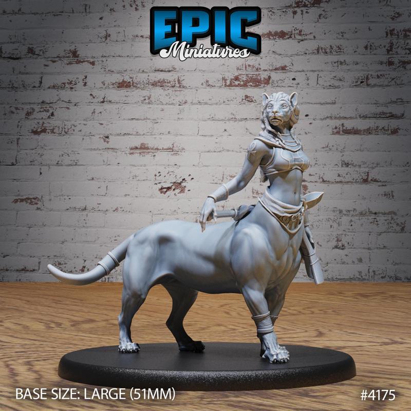 Lion Centaur Bastet Devotee ‧ DnD Miniature ‧ Tabletop Miniatures ‧ Gaming Monster ‧ 3D Model ‧ RPG ‧ DnDminis ‧ STL FILE