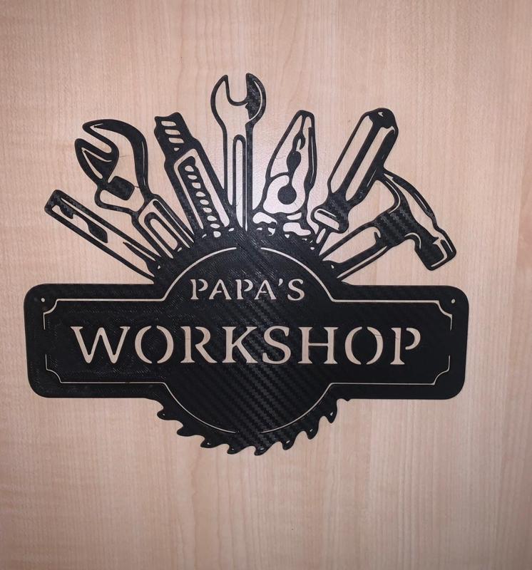 Schild Papas Workshop