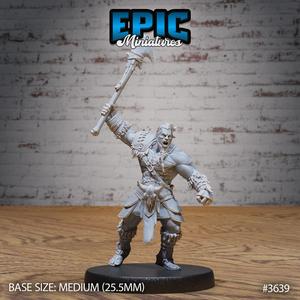 Barbarian Tribe Male Attacking ‧ DnD Miniature ‧ Tabletop Miniatures ‧ Gaming Monster ‧ 3D Model ‧ RPG ‧ DnDminis ‧ STL FILE