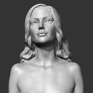 CH girl bust T 3D print model