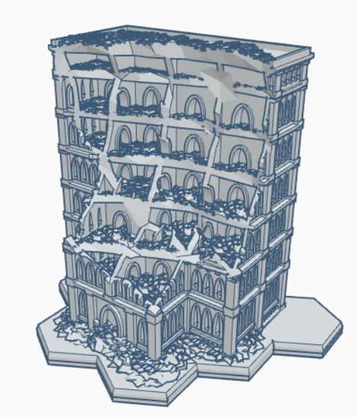 Gothic Ruined Building with Hex Base 65 GRHB065