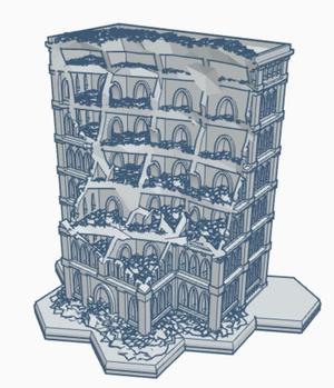 Gothic Ruined Building with Hex Base 65 GRHB065