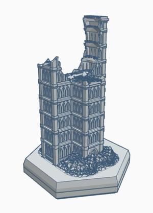 Gothic Ruined Building 35 Hex Map Scale HMSGR035