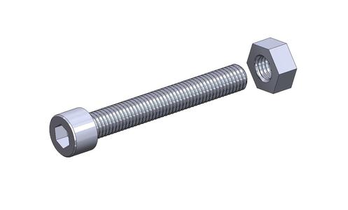 M14 x 65mm bolt DIN 912 VG + M14 nut DIN934 Nut Screw