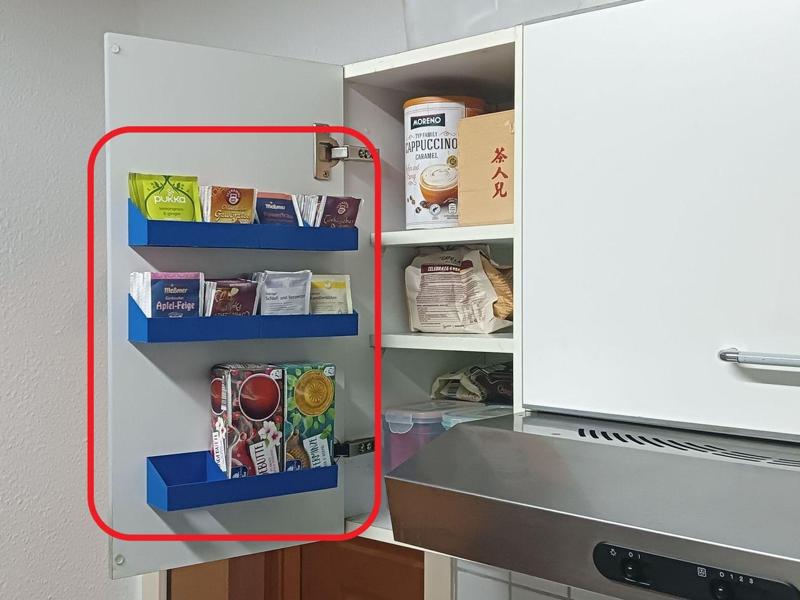 Tea box and bag shelf