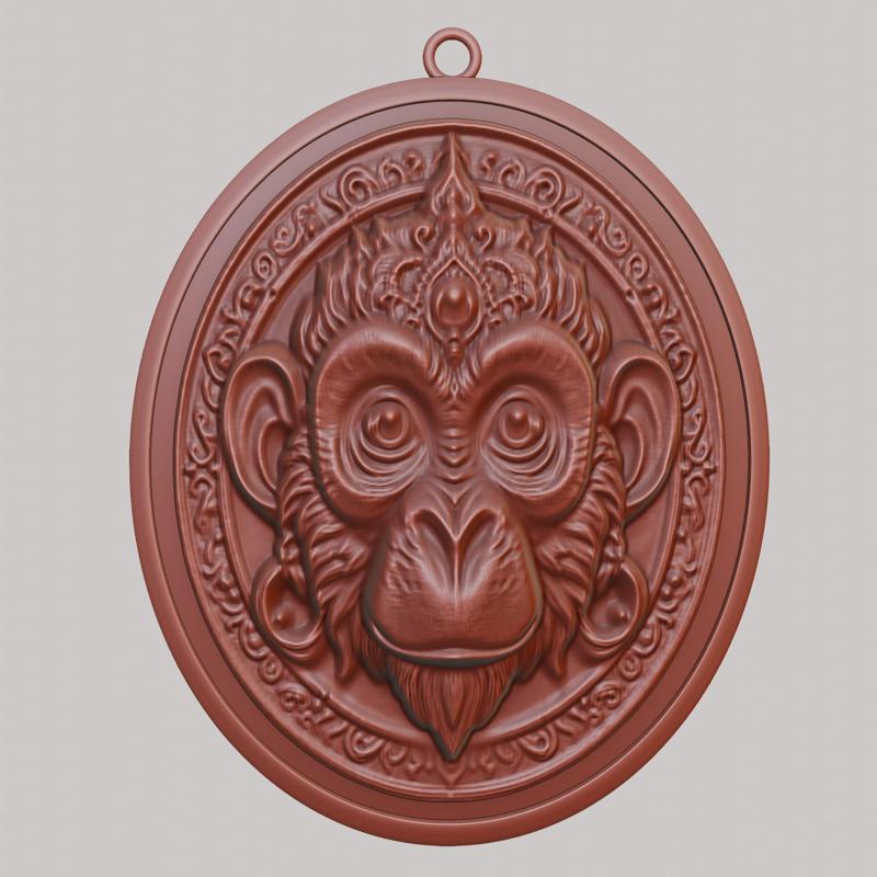 Monkey Animal Necklace Monkey Animal Pendant for CNC Router Laser & 3D Printer