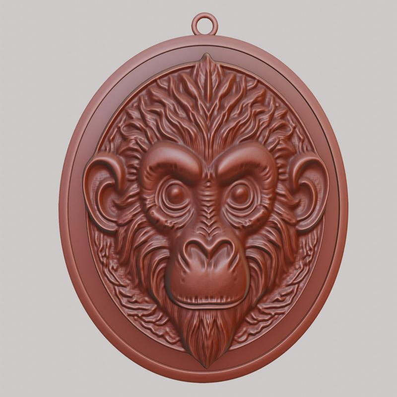 Monkey Animal Necklace Monkey Animal Pendant for CNC Router Laser & 3D Printer