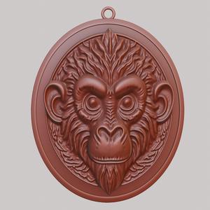 Monkey Animal Necklace Monkey Animal Pendant for CNC Router Laser & 3D Printer
