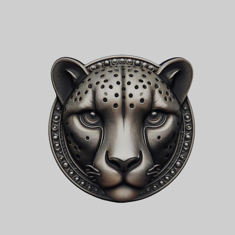 Cheetah Animal Head Cheetah Animal Medallion for CNC Router Laser & 3D Printer