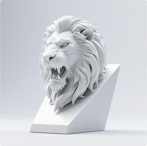 Lion head sculpture