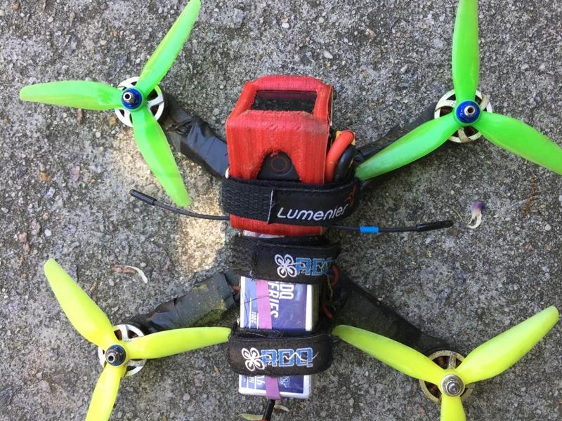 Chameleon TI Mount for GoPro Session, Frsky R9 Antenna, and Vifly Beeper
