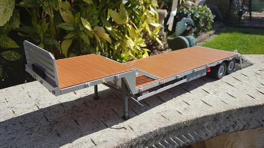 1:16 Scale Beaver Tail Trailer UPDATED new dual wheel file axle repaired