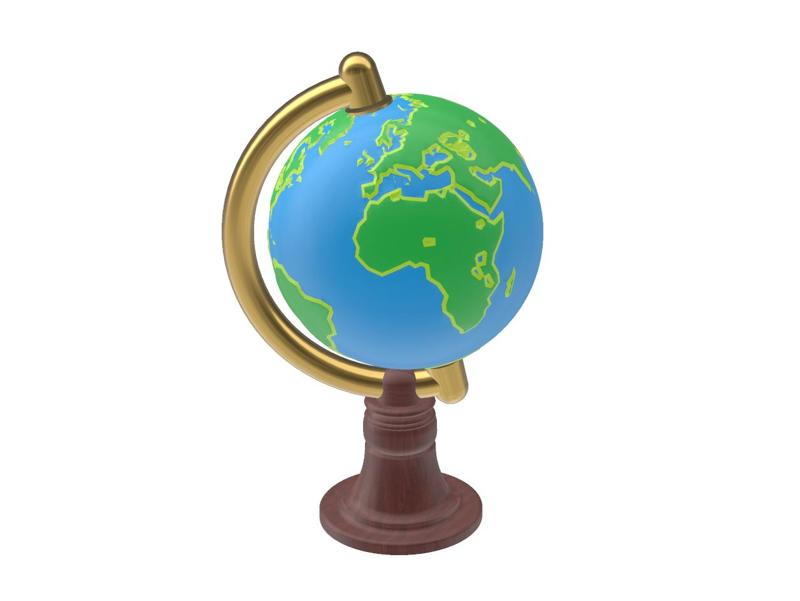 The tiny (spinning) World Globe