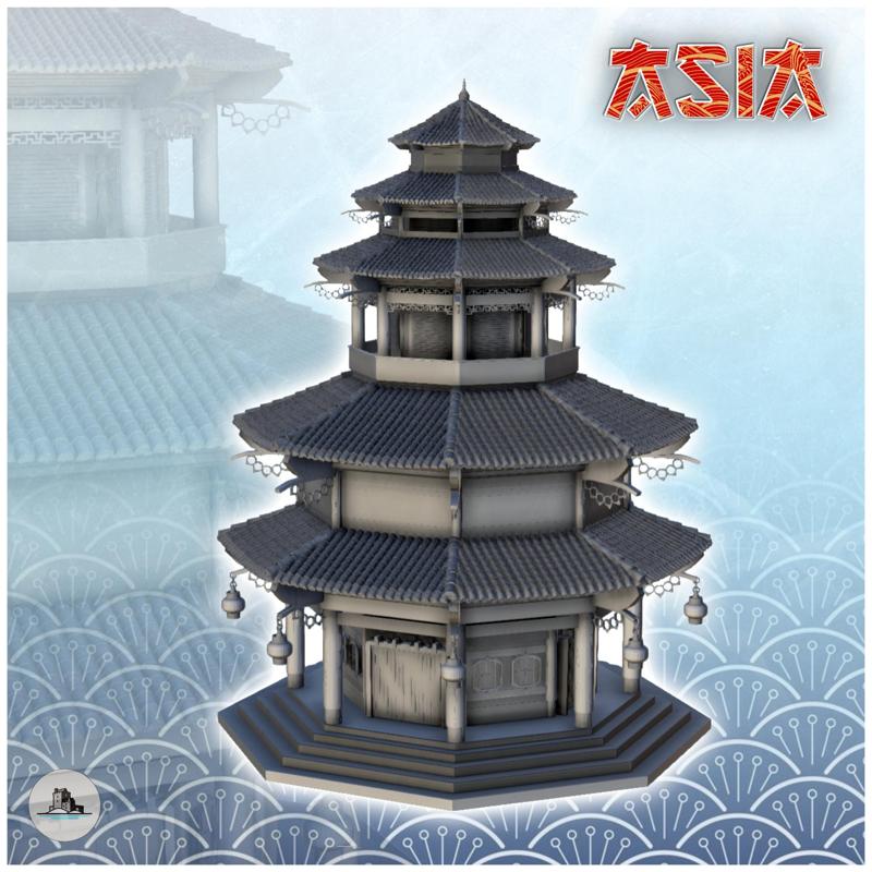 Four-stories pagoda 1 - Asia Terrain Clash of Katanas Tabletop RPG terrain China Korea