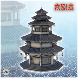 Four-stories pagoda 1 - Asia Terrain Clash of Katanas Tabletop RPG terrain China Korea
