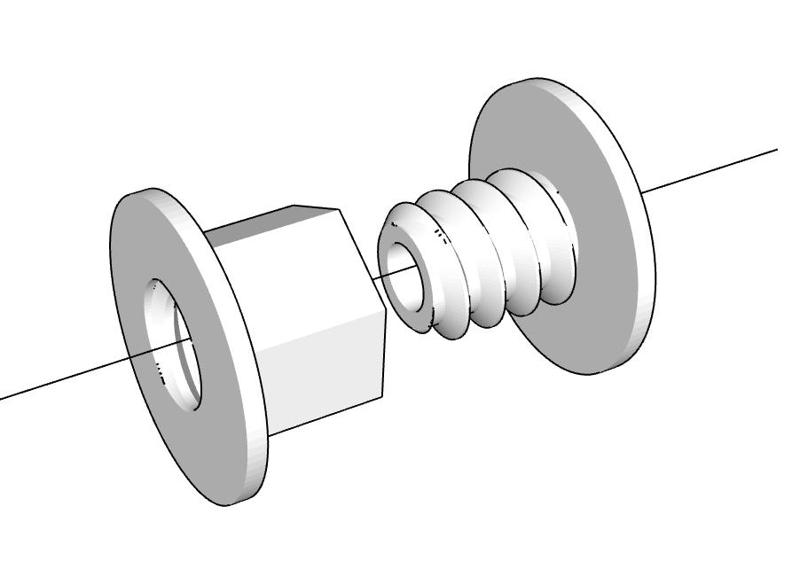 20-30mm Furniture Mount Spacer (Adjustable Threaded)